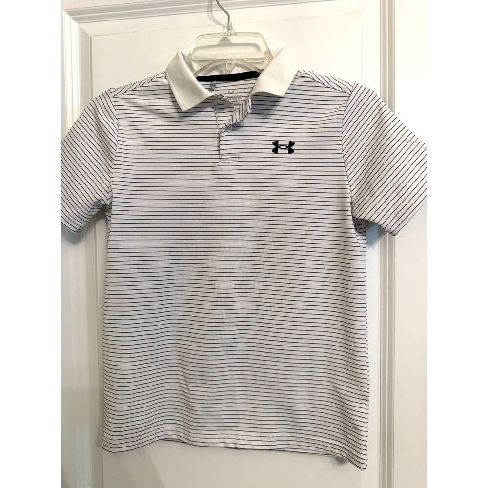 Boys Under Armour Striped Performance Polo-Medium